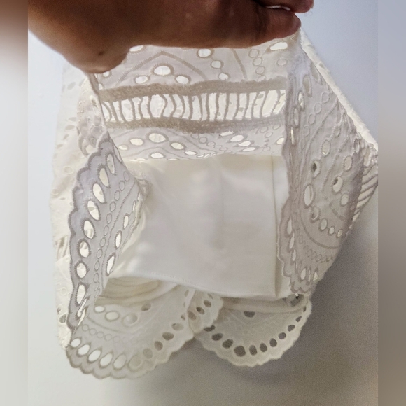 Lovers + Friends Scallop White Eyelet Broderie Tank Top Size XS - Picture 6 of 11